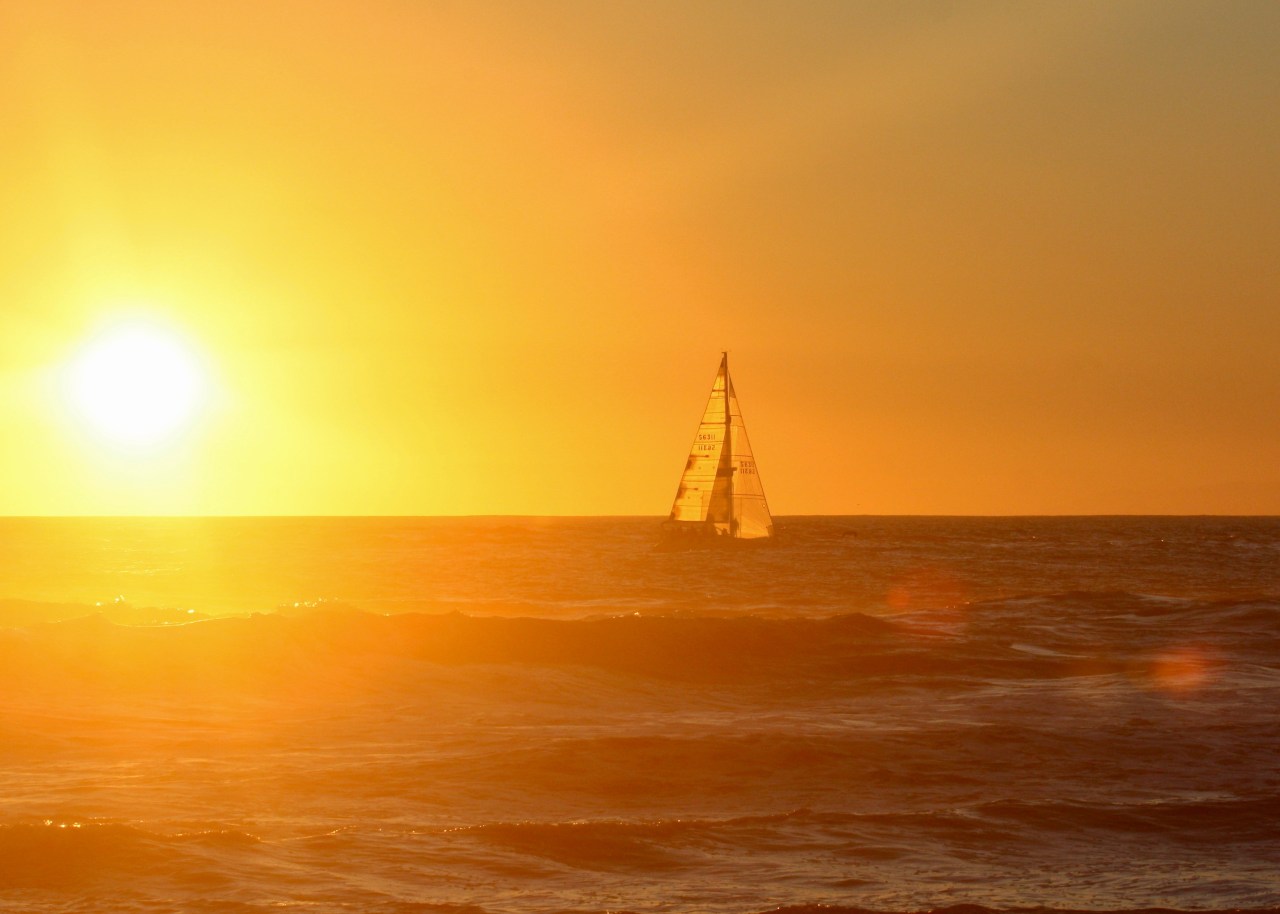 Sunset Sailboat Ventura CA 08-2014